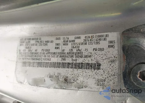 2017 Ford F-250 Xlt from USA, damaged, VIN 1FT7W2B65HEC10392